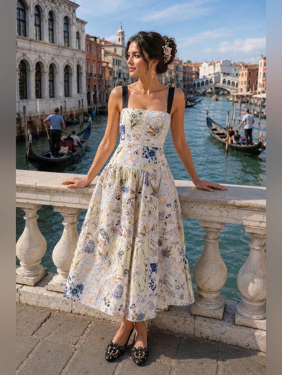 Anthropologie Dresses & Skirts - 🎉SUPER RARE🎉 Anthropologie NWT Maeve 3D Cotton  Square-Neck Tile Printed Dress S
